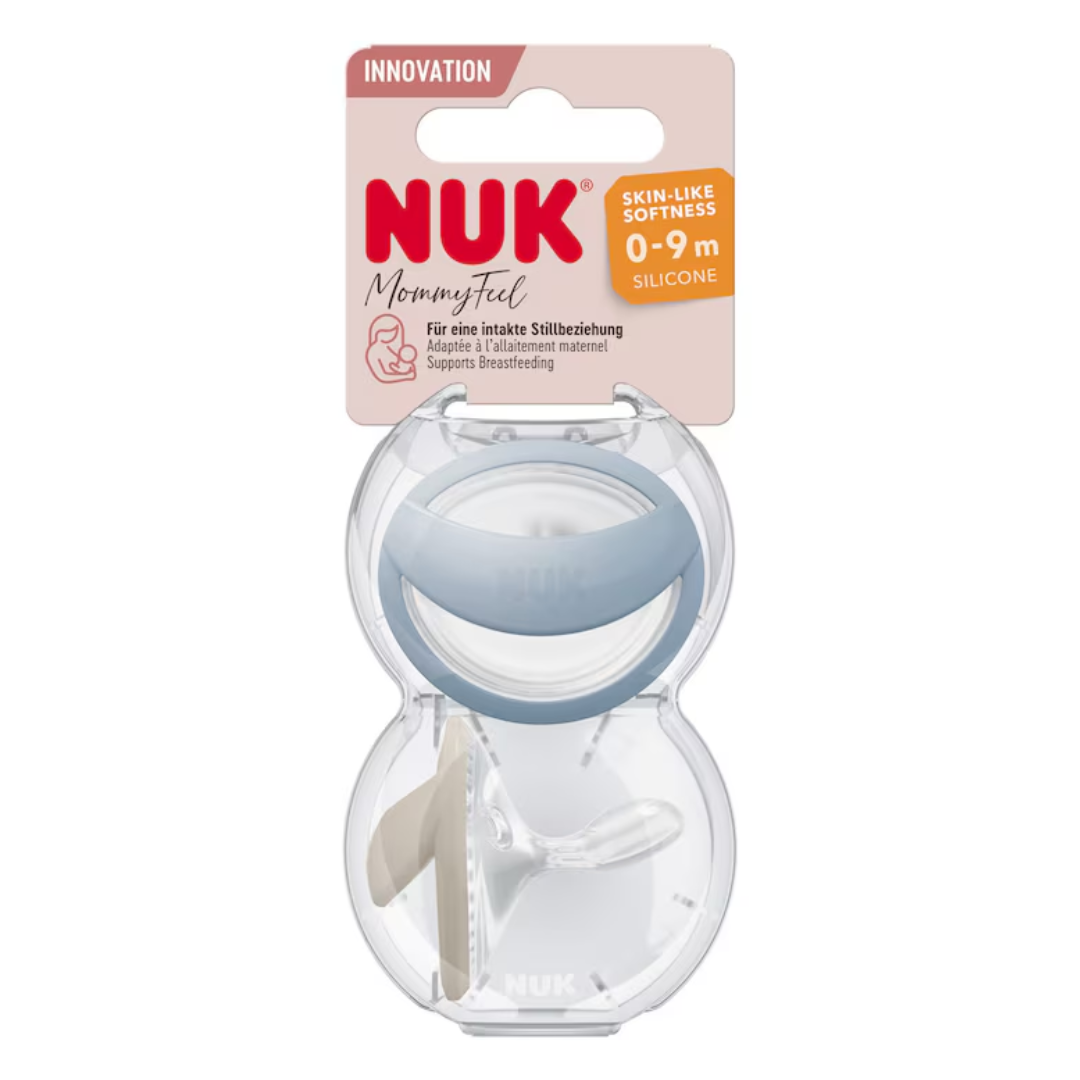 Set 2 suzete din silicon Mommy Feel, albastru, 0-9 luni, Nuk