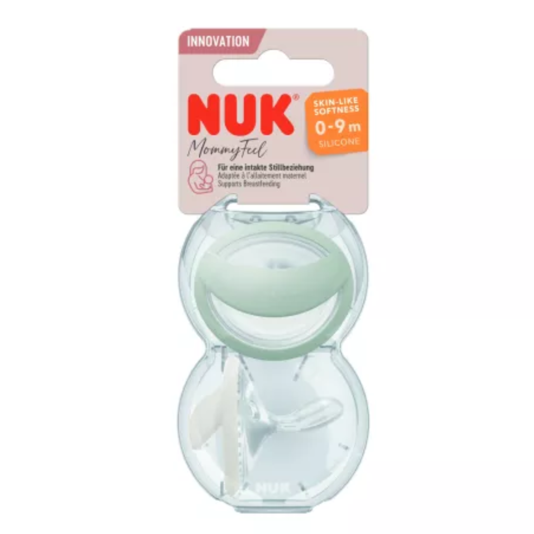Set 2 suzete din silicon Mommy Feel, verde, 0-9 luni, Nuk