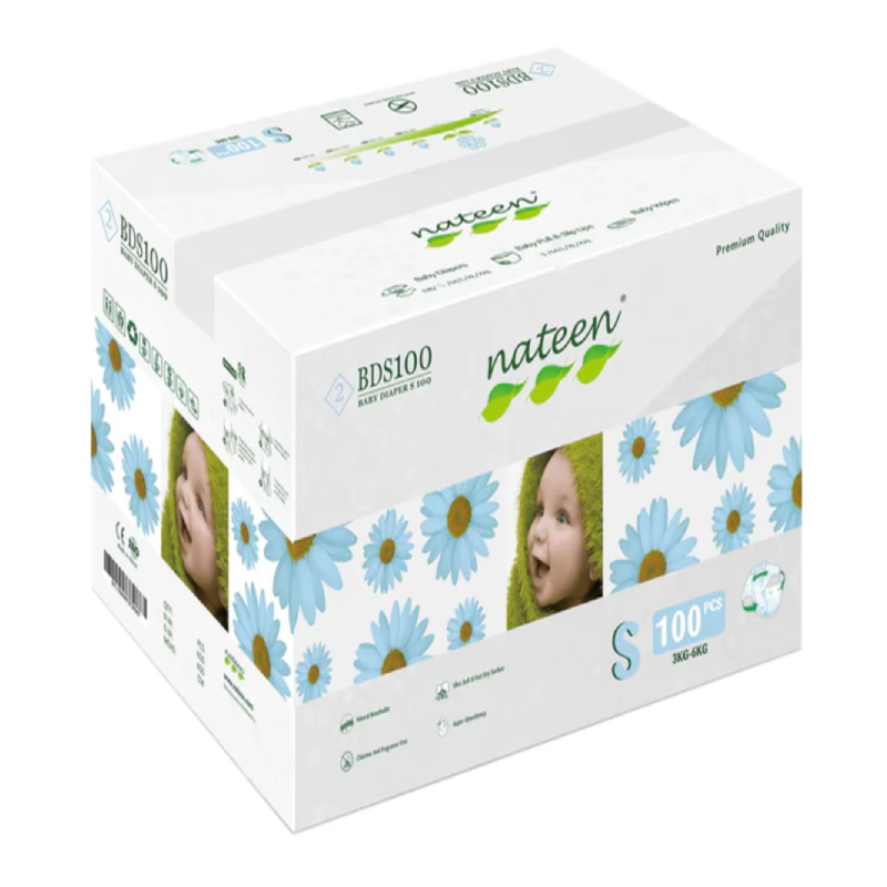 Scutece hipoalergenice Flex&Fit Premium, S, Nr.2, 4-6kg, 100 bucati, Nateen