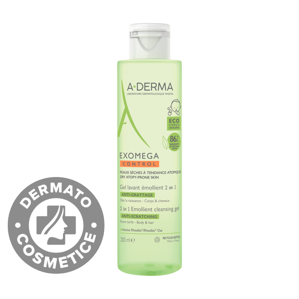 Gel spumant 2 in 1 Exomega Control, 200ml, A-Derma