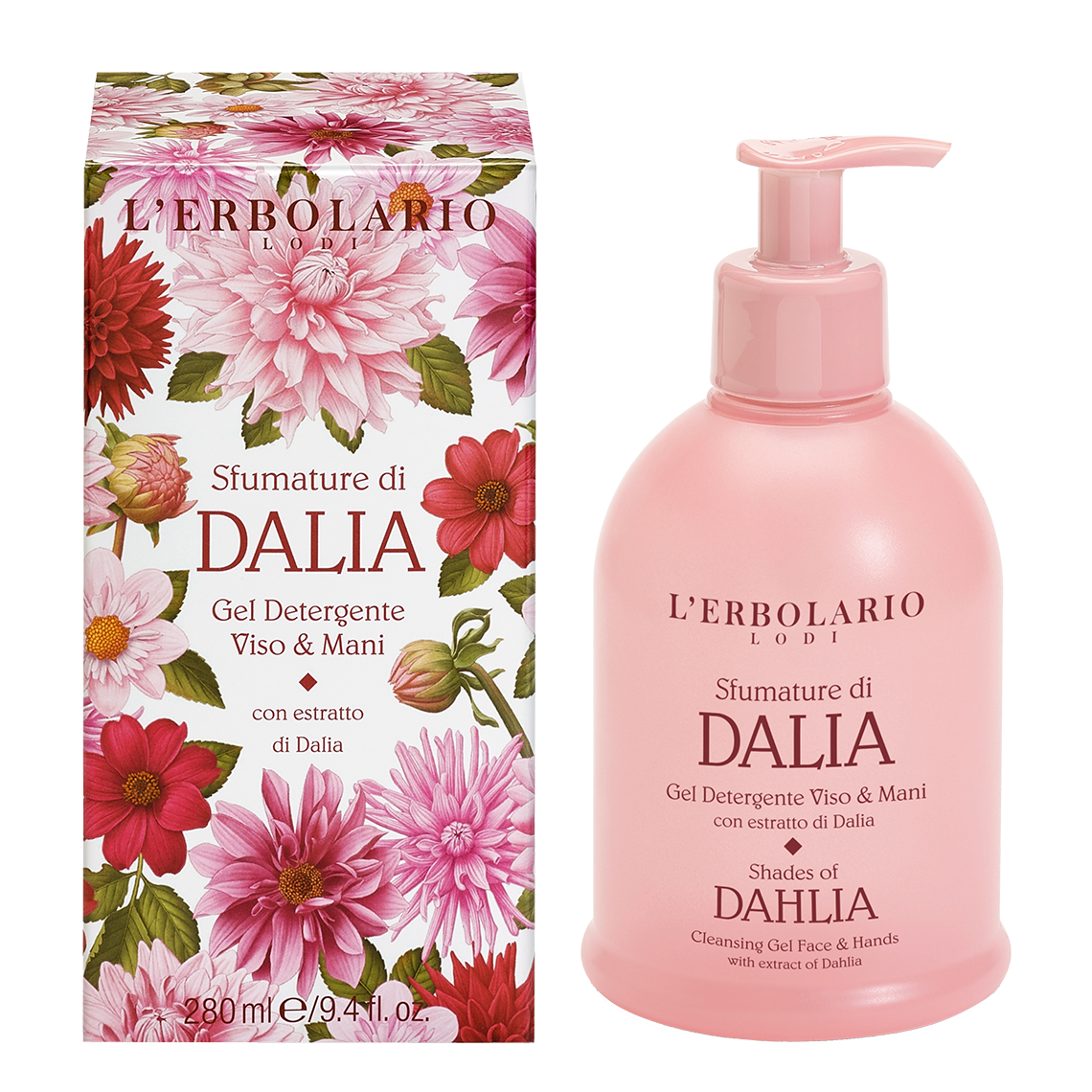 L'Erbolario Gel de curatare maini si fata Shades of Dahlia, 280ml