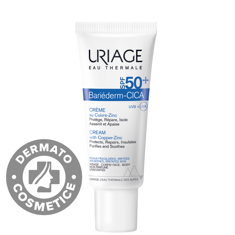 Crema cu SPF 50+ Bariederm Cica, 40ml, Uriage