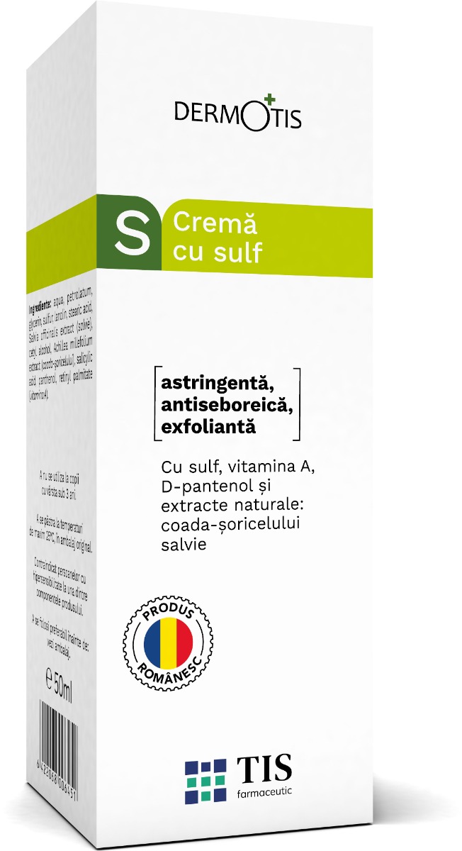 Crema cu sulf DermoTIS, 50ml, Tis Farmaceutic