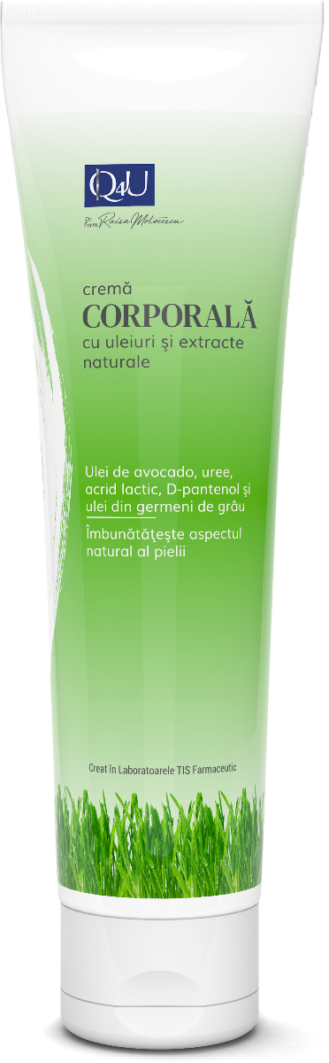 Crema corporala cu ulei de avocado Q4U, 150ml, Tis Farmaceutic