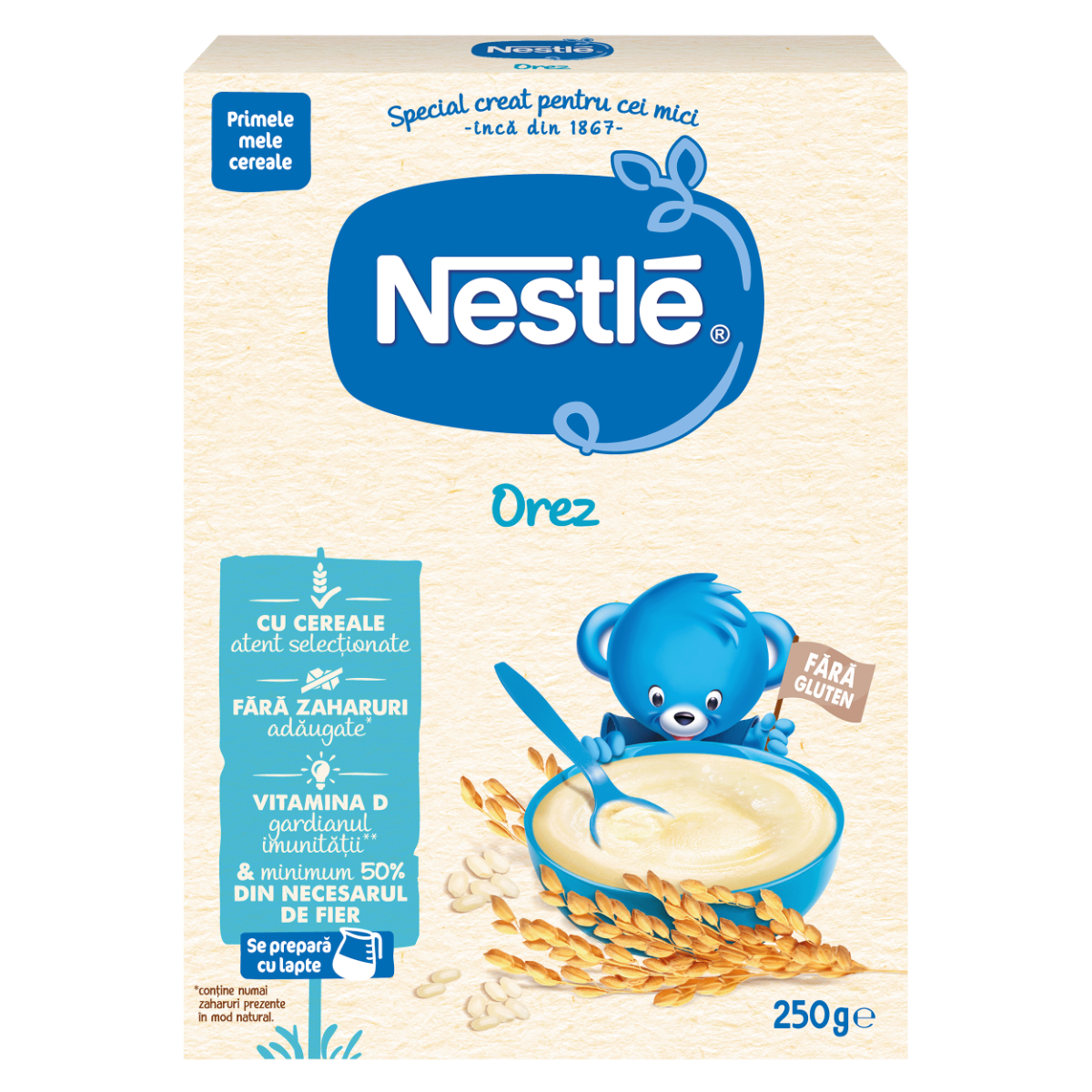 Cereale pe baza de orez incepand de la 6 luni, 250g, Nestle