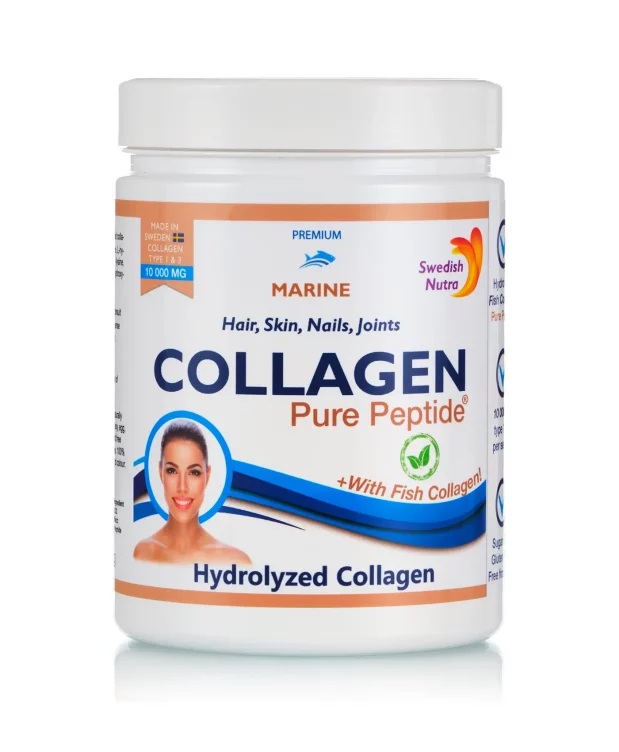Colagen Hidrolizat Fish pulbere Tip 1 si 3 cu 10.000mg, 300g, Swedish Nutra