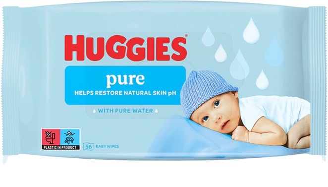 Servetele umede pentru copii Pure, 56 bucati, Huggies