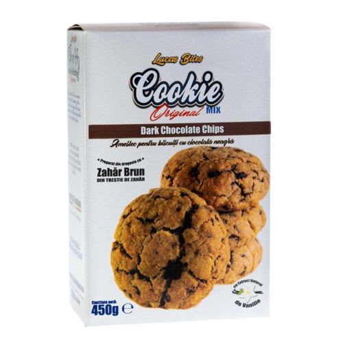 Mix pentru biscuiti cu ciocolata neagra Dark Chocolate Chip, 450g, Lucas Bites