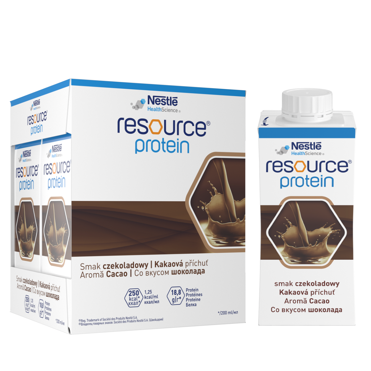 Resource Protein cu aroma de cacao, 4 x 200ml, Nestle