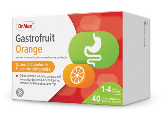 Dr. Max Gastrofruit Orange, 40 comprimate masticabile