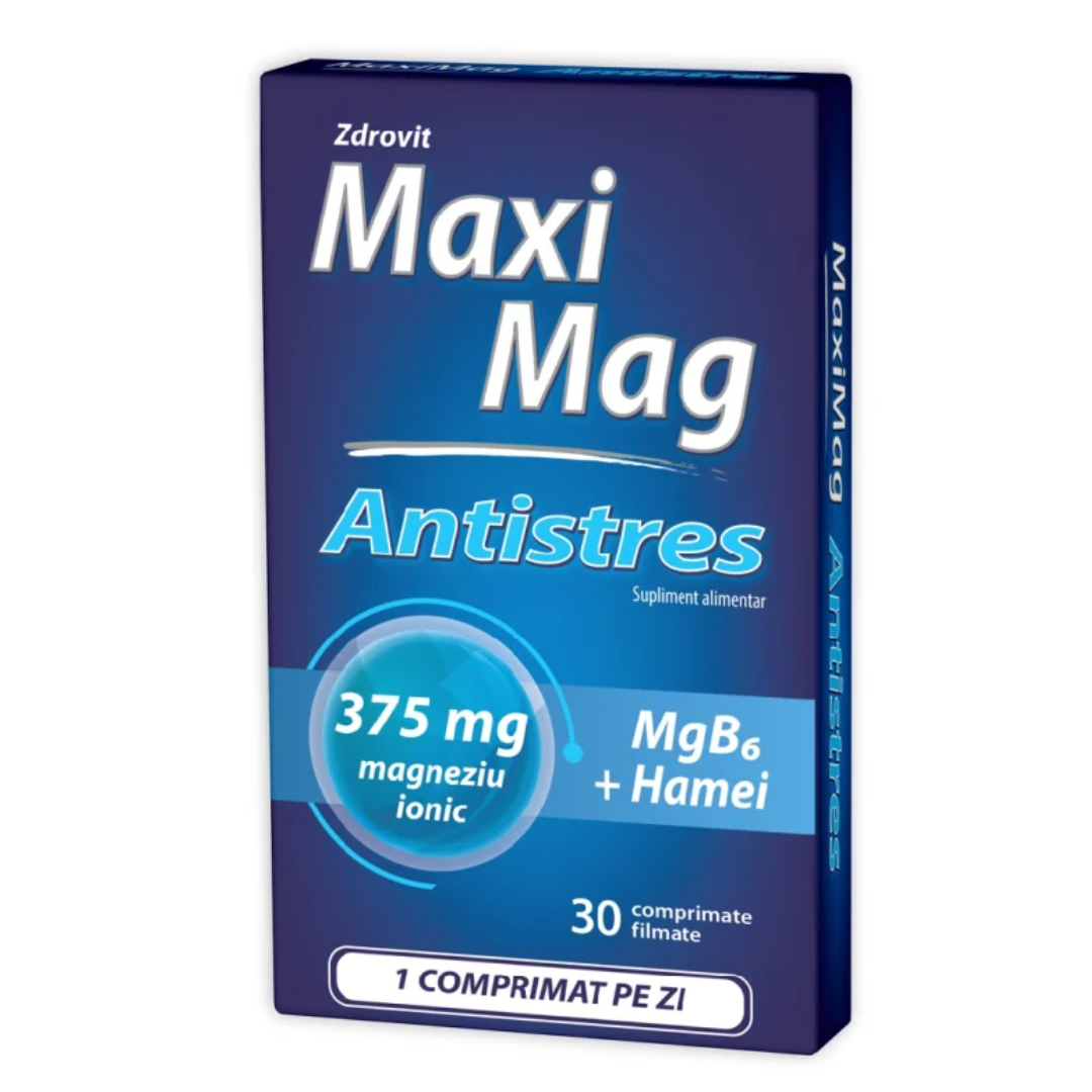 MaxiMag Antistres 375 mg, 30 comprimate, Zdrovit