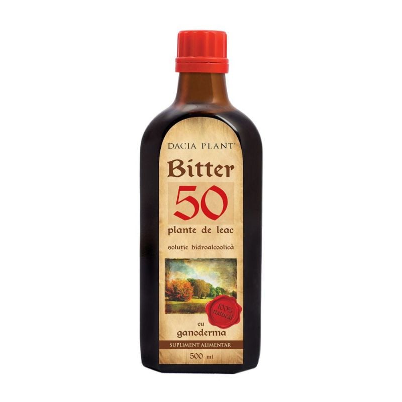 Bitter din 50 de plante cu Ganoderma, 500 ml, Dacia Plant