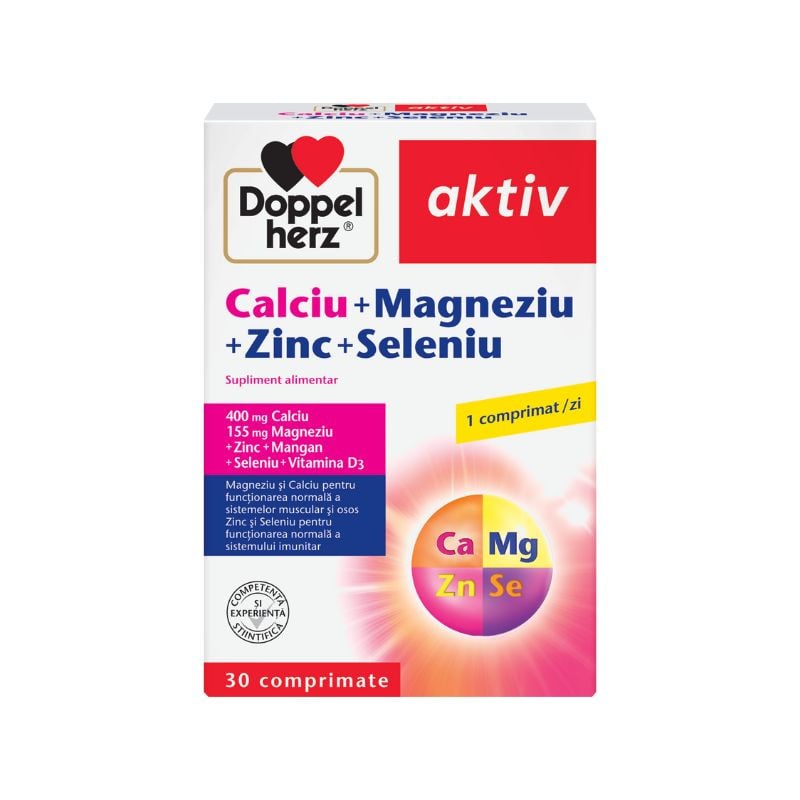 Calciu Magneziu Zinc Seleniu, 30 comprimate, Doppelherz