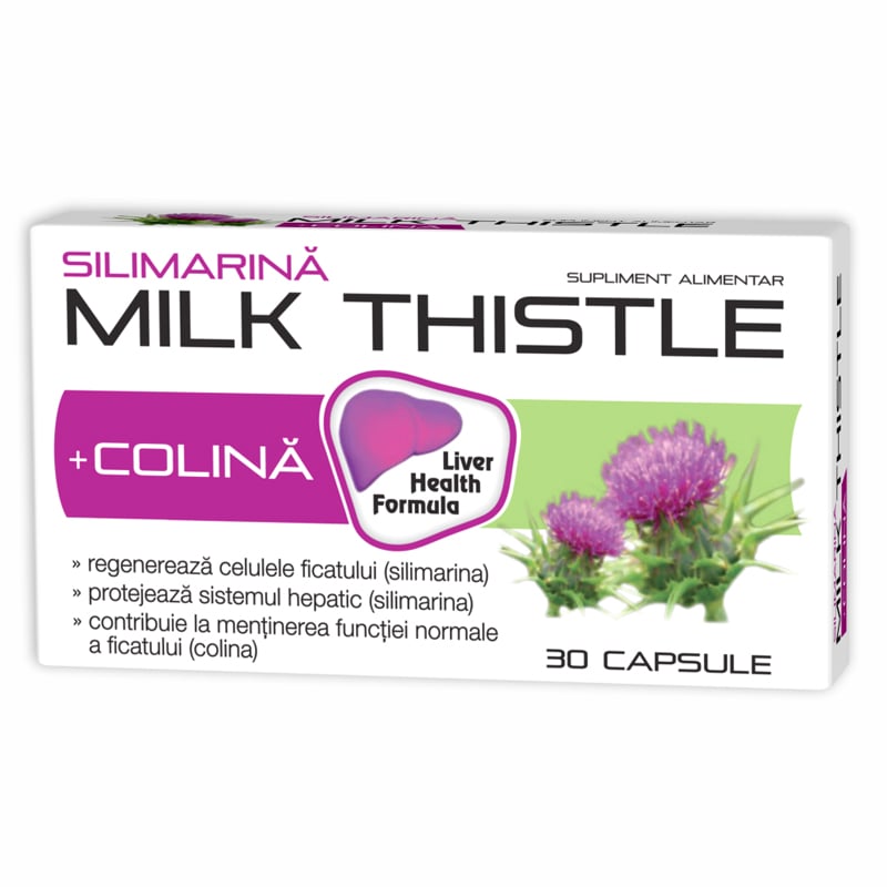 Silimarina + Colina Milk Thistle, 400 mg, 30 capsule, Zdrovit