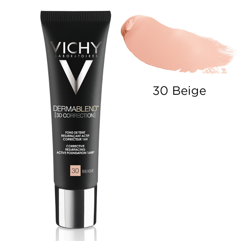 Fond de ten corector nuanta 30 Beige, Dermablend 3D, 30ml, Vichy