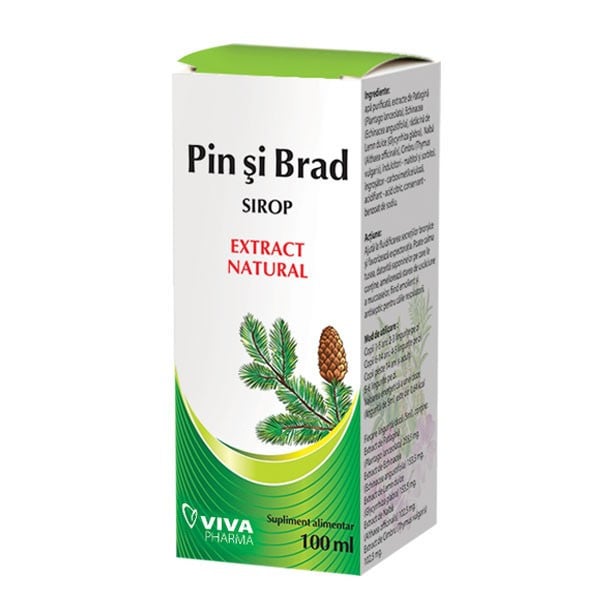 Sirop natural din muguri de pin si brad, 100 ml, Vitalia