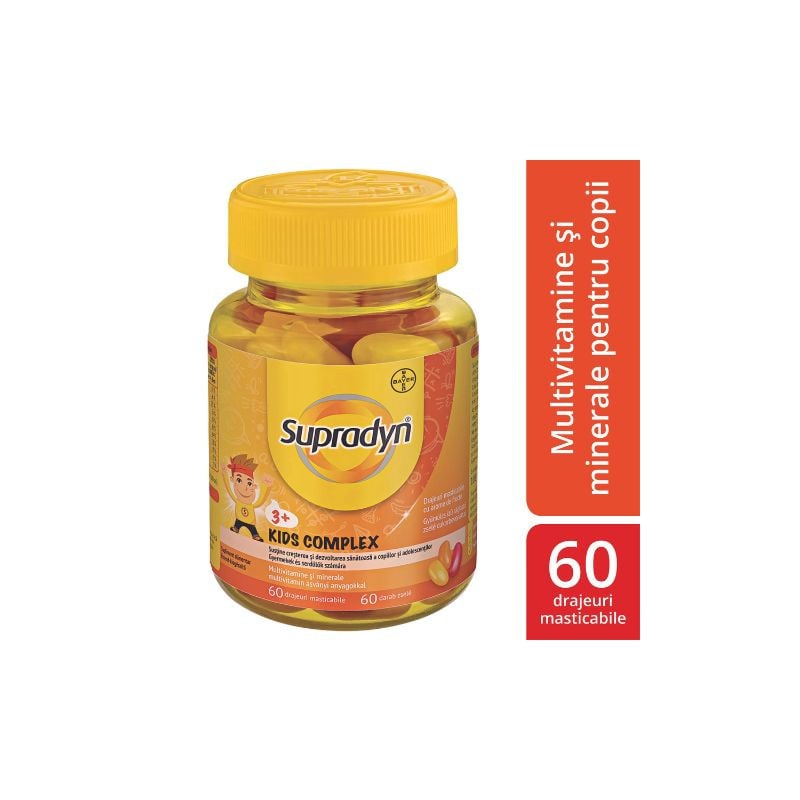 Supradyn Kids Complex, 60 drajeuri masticabile, Bayer